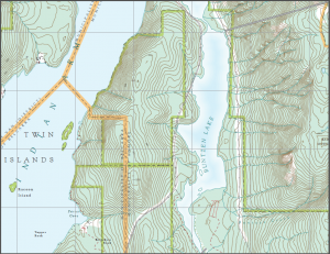 Detail of map 092G036. You can't see the labels on the grid lines, so useless for navigation. 