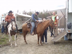 Tim with two mounted searchers