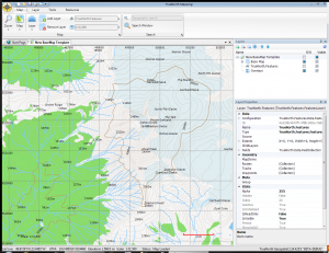 Screenshot of TrueNorth showing offline vector data