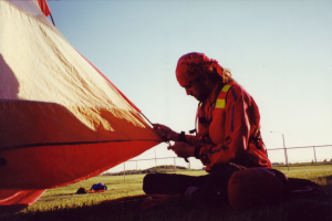 Putting up the tent small